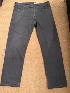 Ag Adriano Goldschmied Charcoal Straight-Leg Jeans